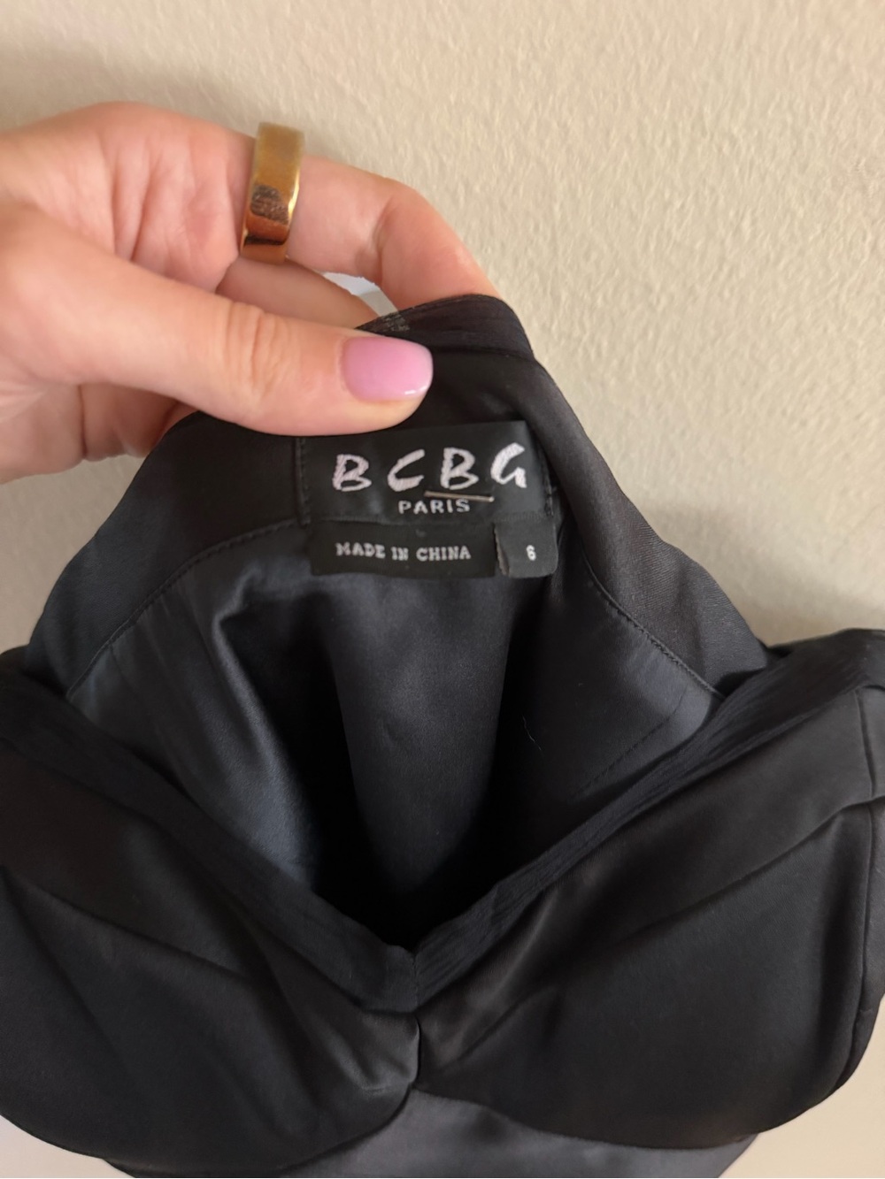 Vintage BCBG Paris Black Strapless Dress